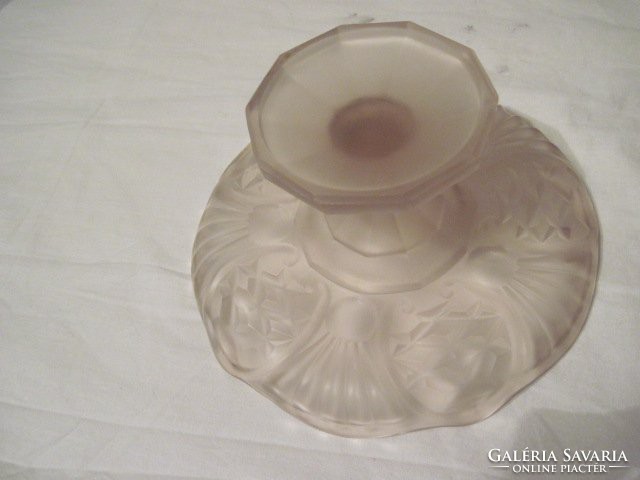 Antique bottomed glass cake cup with cake centerpiece