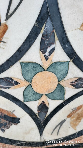 Pietra dura marble floor tile, floor ornament, floor decorative element, covering, antique building element