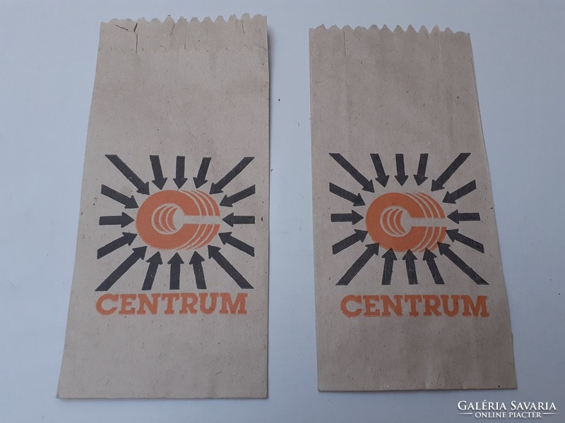 Retro center store advertising packaging paper bag 2 pcs
