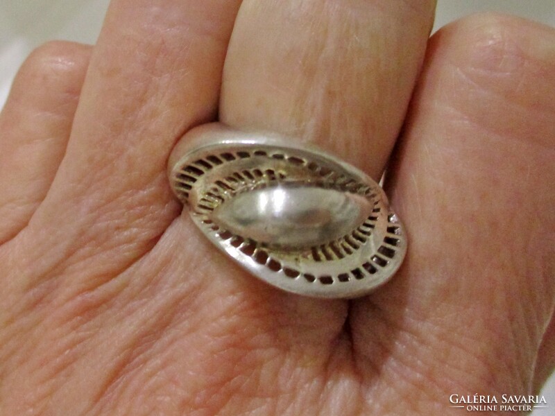 Gyönyörű régi magyar kézműves nagy  ezüstgyűrű