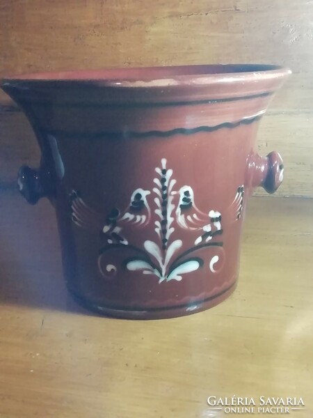 Retro ceramic bowl with birds