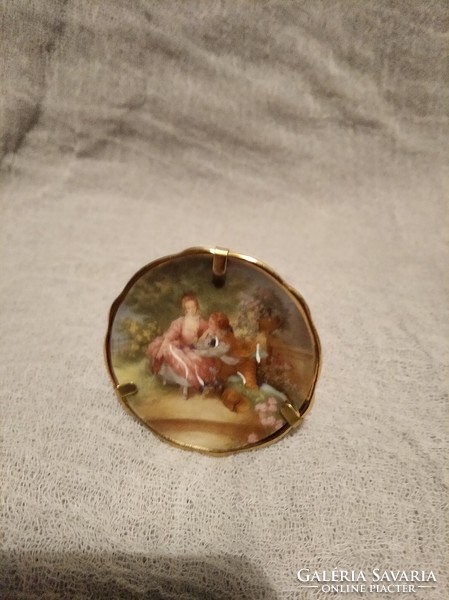 Miniatűr francia porcelán dísztányér