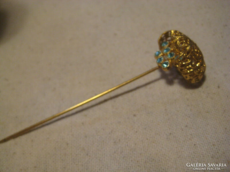 Brooch pin with blue stones 20 mm