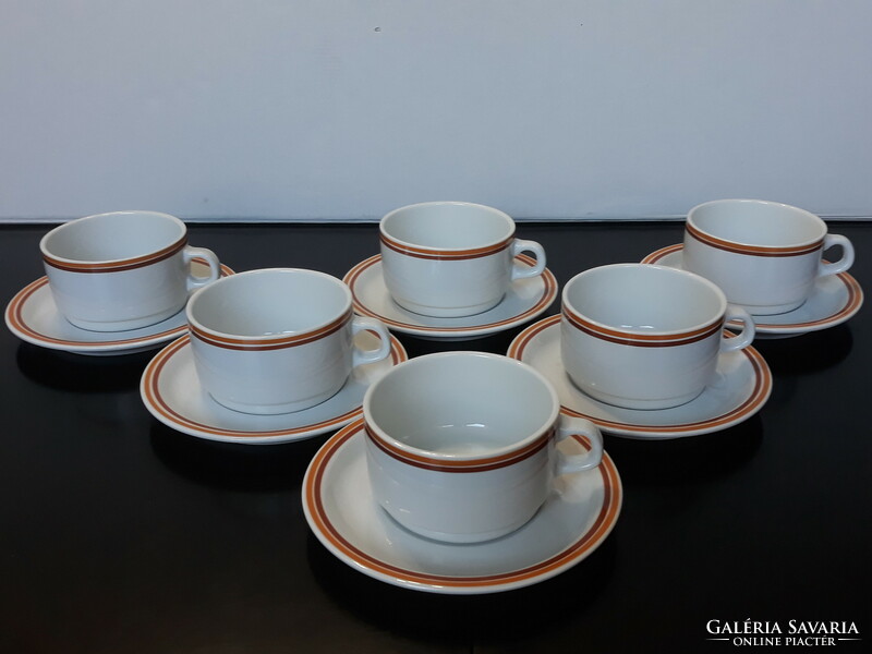 6 Lowland porcelain cups with coasters