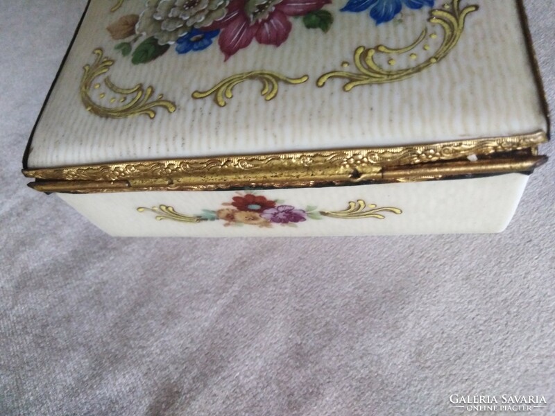 Antique porcelain jewelry box