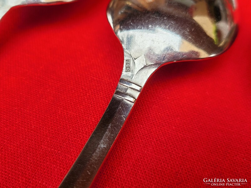 Jb art nouveau antique silver alloy 6 person cutlery set monogrammed