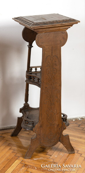Wooden pedestal with shelves