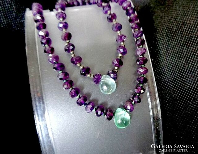 Amethyst fluorite necklace and bracelet