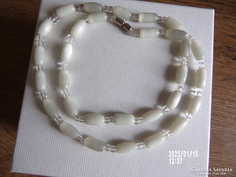 Shell and glass pearl necklace