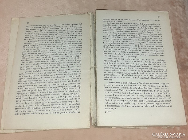 Rákosi Mátyás Válogatott beszédek és cikkek  1951-es kiadás