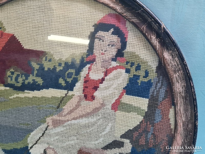 Goose shepherd girl tapestry