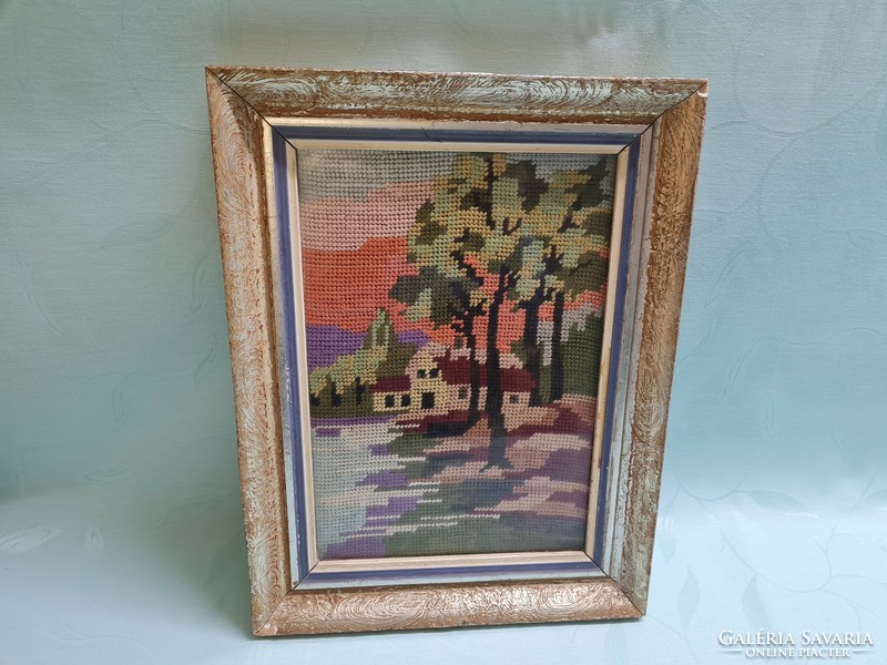 Castle by the river tapestry