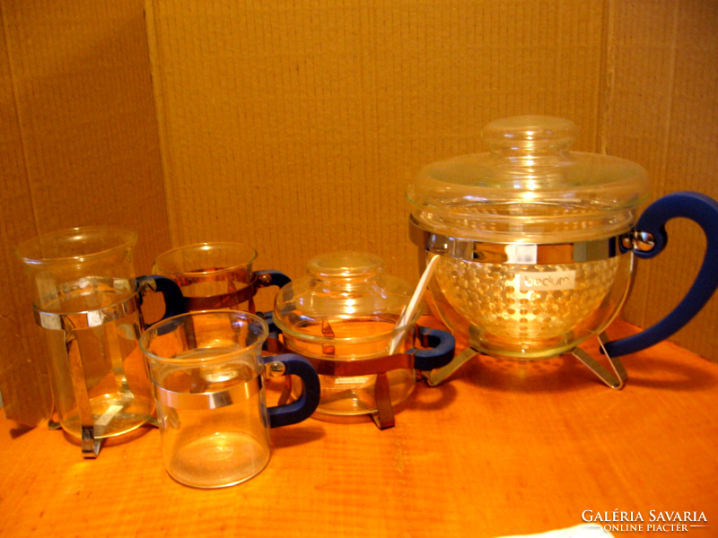 Set of 5 Bodum tea sets and headboards