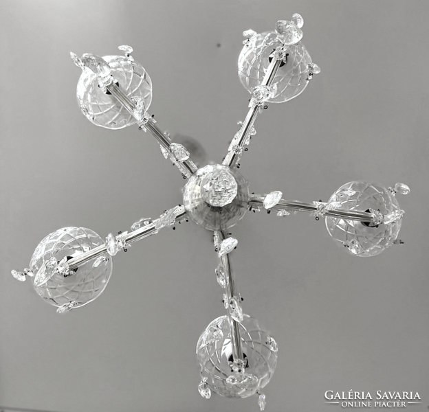 Maria Theresa-style 5-arm crystal chandelier
