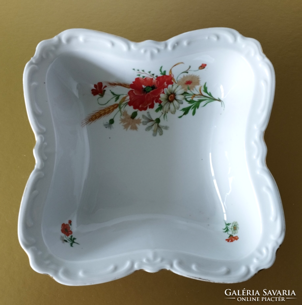 Discounted! Beautiful antique Bavarian porcelain side dish with poppy pattern