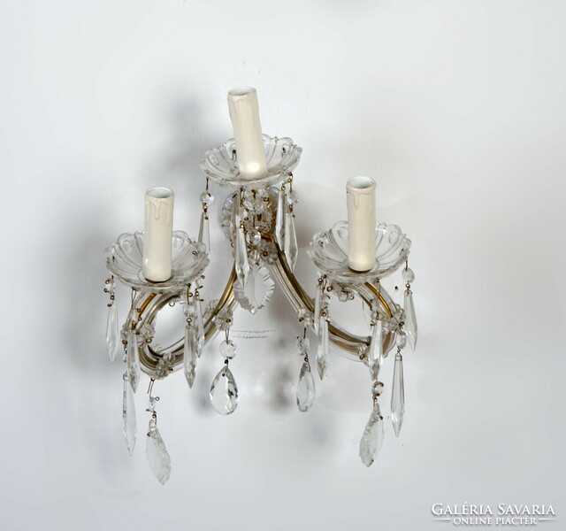 Maria Theresa-style crystal wall arm in pair