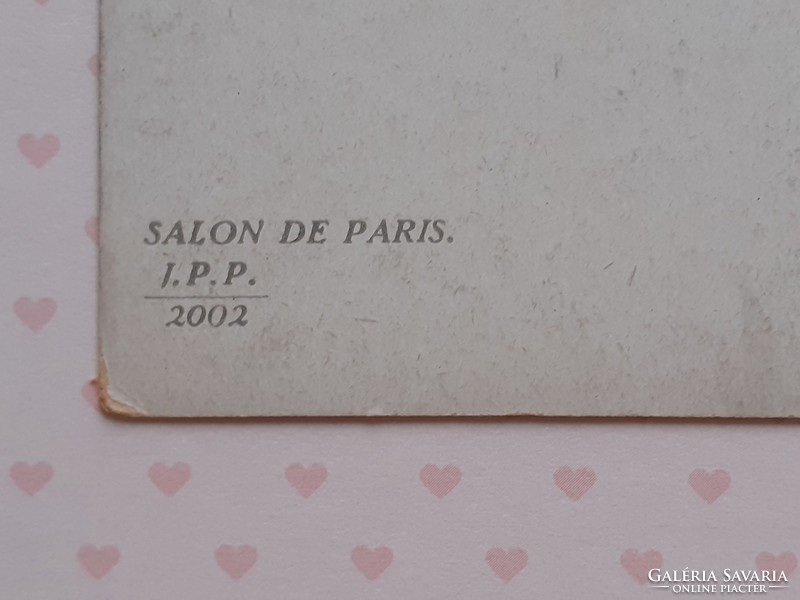 Régi képeslap Salon de Paris Vörös kendő művészeti art deco levelezőlap