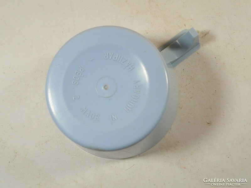 Retro marked blue plastic mug cup coffee tea - manufacturer: home industry pécs