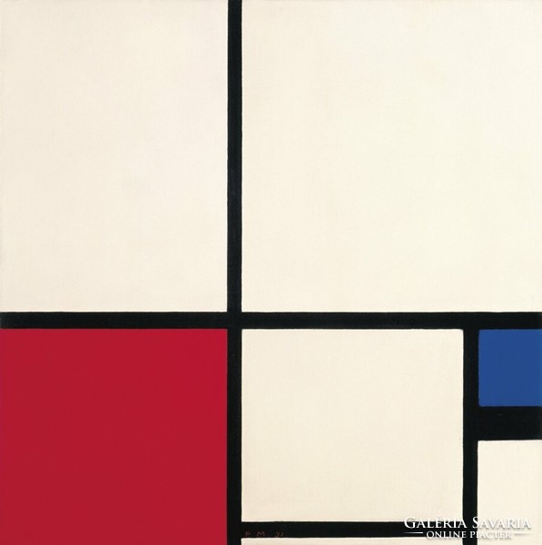 Mondrian - red and blue composition - 1931 - blindfold canvas reprint