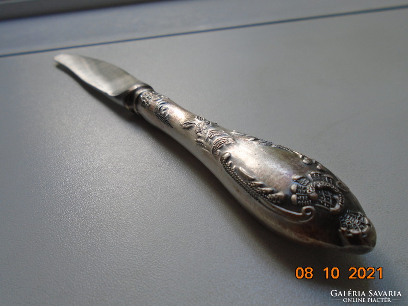 Baroque pattern with silver-plated handle Soviet Russian polished knife with stainless steel blade