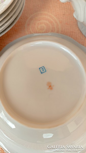 Zsolnay tableware with a peony pattern