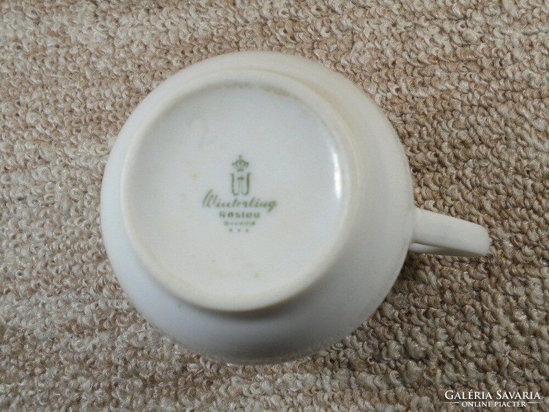 Retro old Winterling Röslau Bavarian porcelain cup mug glass with flower pattern