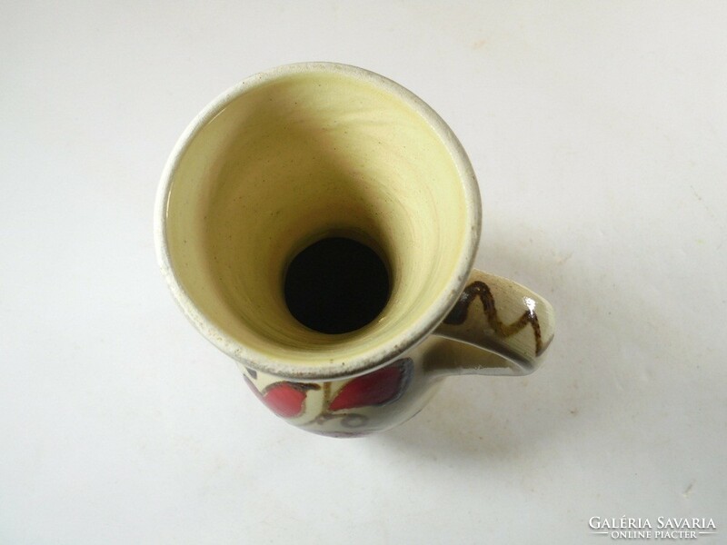 Marked glazed old - Korund ceramic Transylvania - Korund marked - painted glazed jug
