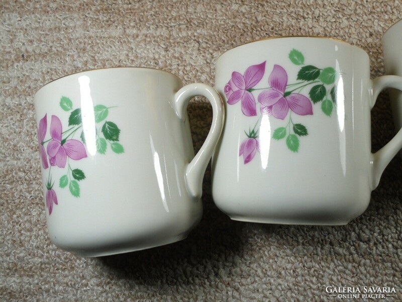 Retro old marked porcelain mug cup set of 3 - Bulgaria Bulgarian production