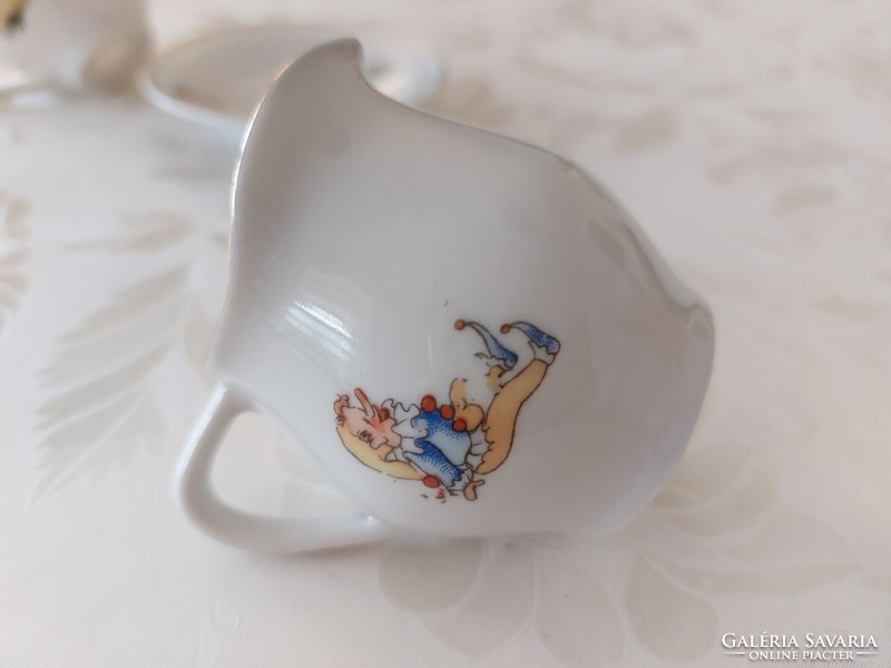 Old toy porcelain coffee cup with milk pourer mini baby kitchen accessory
