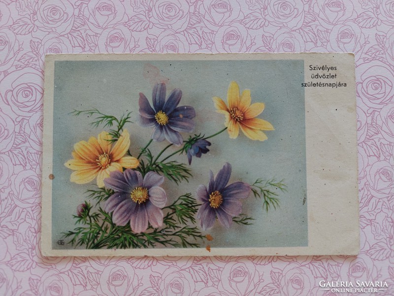 Old floral postcard