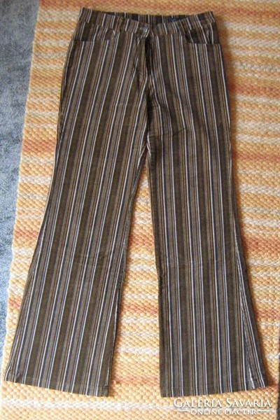 Striped velvet corduroy women's pants