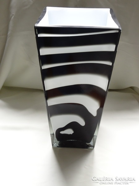 Beautiful art deco thick heavy Viennese double layer vase.