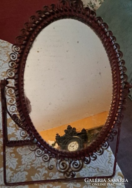 Special antique metal table mirror
