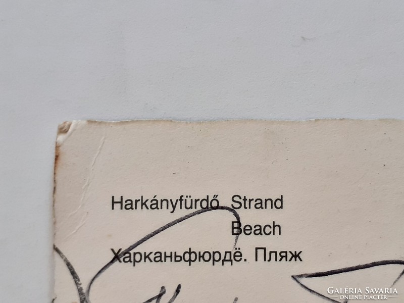 Retro képeslap Harkányfürdő Strand fotó levelezőlap