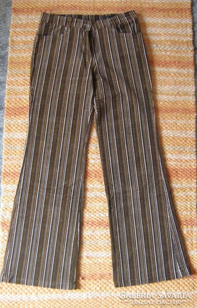 Striped velvet corduroy women's pants