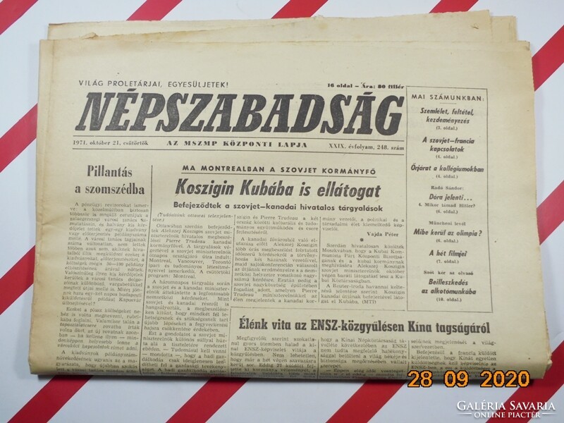 Régi retro újság - Népszabadság - 1971 október 21. - XXIX. évfolyam 248. szám Születésnapra