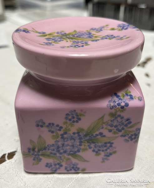 Large forget-me-not porcelain jar or container
