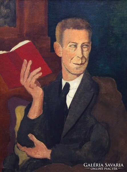 Fresnaye - man reading a book (gampert) - canvas reprint