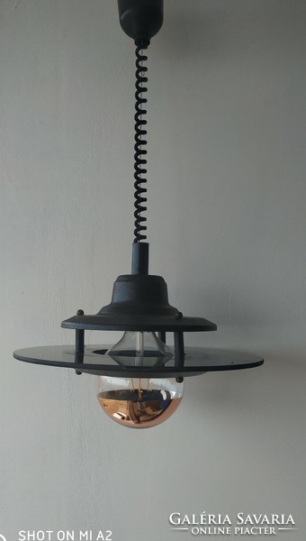 Loft industrial cast iron lamp combined with glass