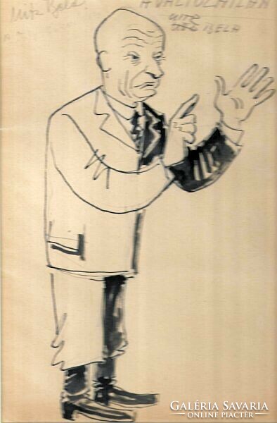 For collectors!! István Szigethy's 11 caricatures of his famous artist colleagues - with their signatures