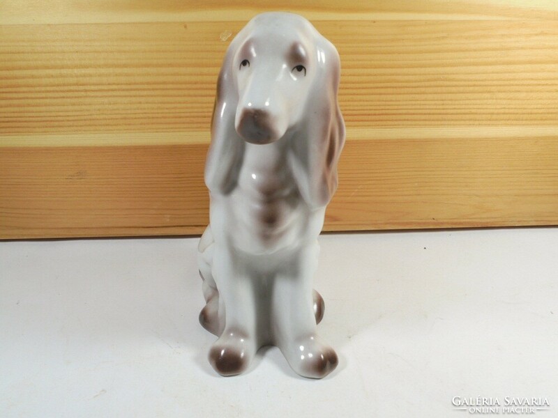Retro régi jelzett - Hollóháza Hollóházi - porcelán kutya kutyus figura szobor