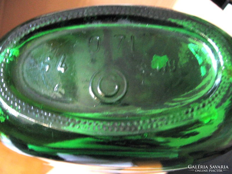 Retro zöld napraforgós palack