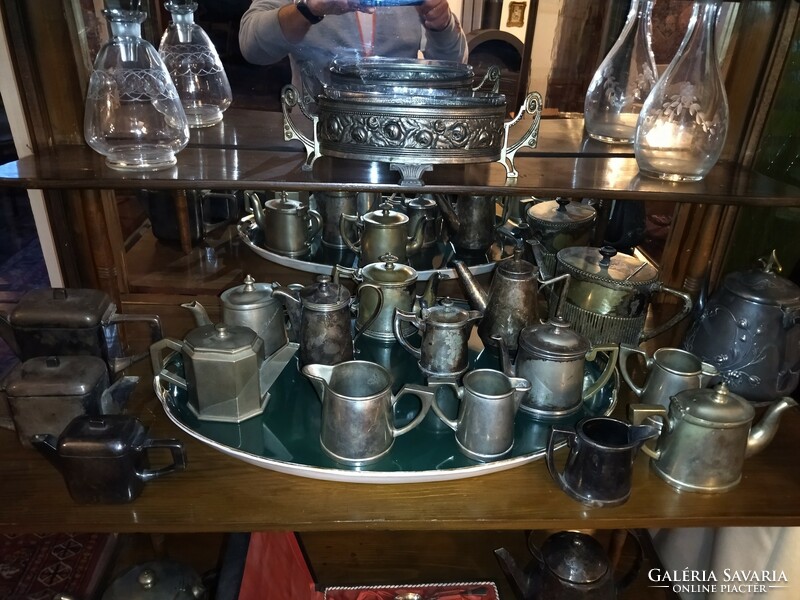 Final sale! Antique, marked, cafe creamer and tea pouring collection for sale together, 19 pieces