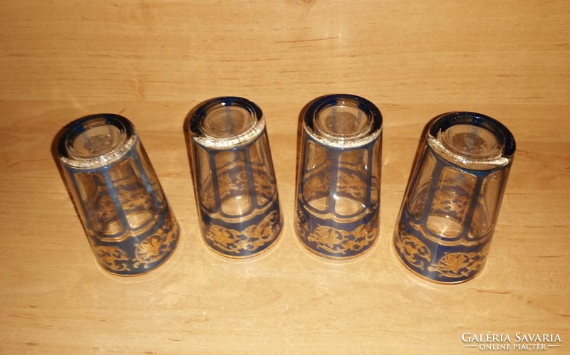 Blue gold decorated glass glass 4 pieces in one (8/k)