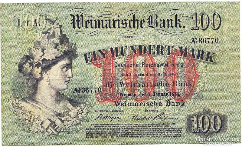 Német államok 100 német márka 1874 REPLIKA