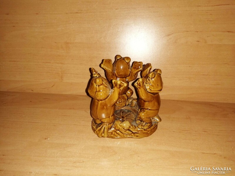 Three frogs ceramic candle holder (20/d)