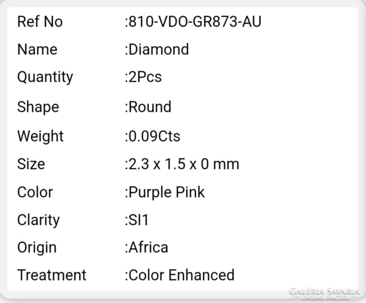 Valódi természetes gyémánt Afrikából! 0.09 ct  SI 1