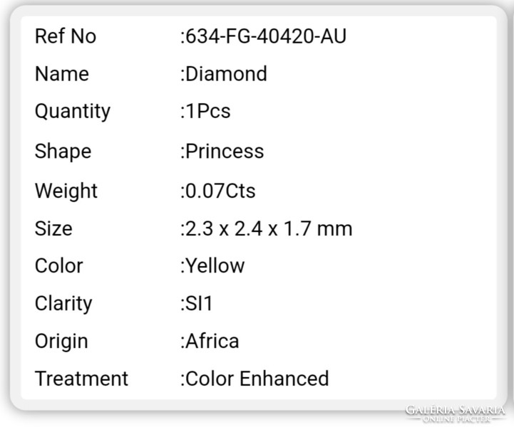 Valódi természetes hőkezelt gyémánt Afrikából! 0.07 ct  SI 1