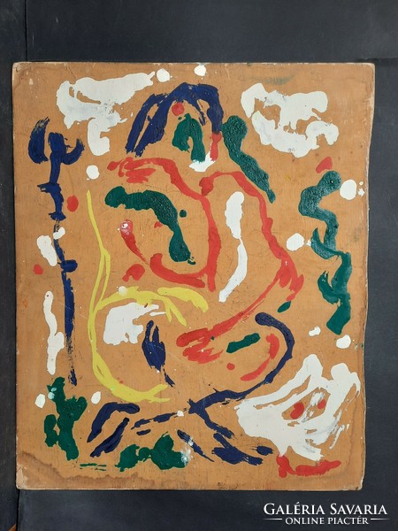 Valeria Čsűrösné bruckner: colorful swirl, original oil-on-cardboard n.n.