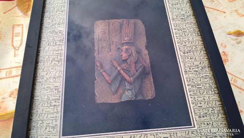 (K) Egyiptomi falidísz 30x23 cm kerettel